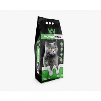 Wonder White Aloe Vera Scented Bentonite Cat Litter - cementējošās smiltis kaķu tualetēm ar alveju 10kg