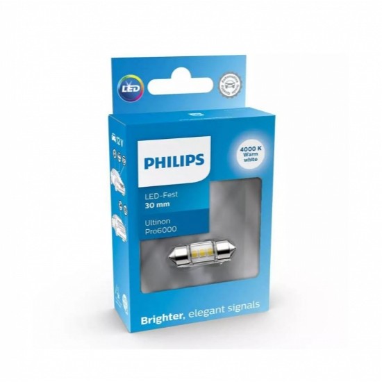 PHILIPS lemputė philips led 30mm 12v 1w sv8,5-8 30mm 4000k ultinon pro6000