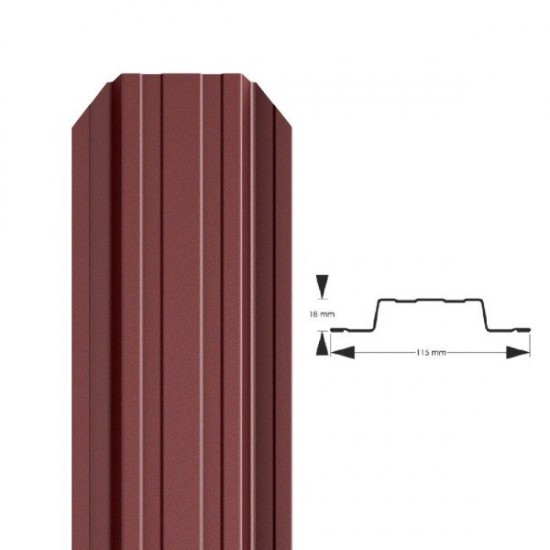 Profilēta metāla žoga štaketas STANDARD PMx2 RAL8017 (Matēts brūns)