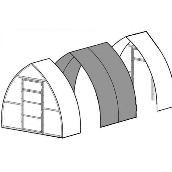 Pagarinājums 2m siltumnīcai KLASIKA ARROW ar 6mm polikarbonātu