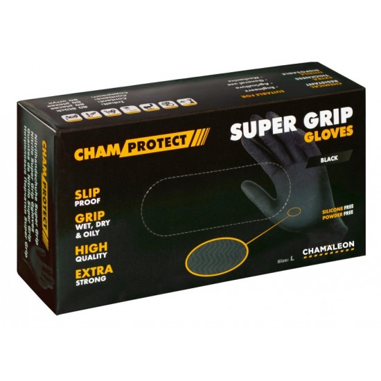 Nitrila cimdi super grip L melni (80gb.)