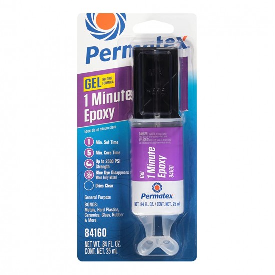 PERMATEX PermaPoxy 1 minūtes universāla epoksīda līme caurspīdīga .84 fl. oz.