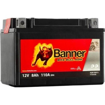 Akum. BANNER 8Ah Bike Bull AGM 12V 90A 150x87x105mm