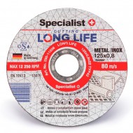 SPECIALIST+ metāla griešanas disks LONG LIFE, 125x0,8x22 mm