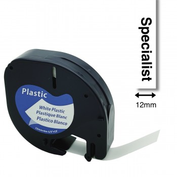 SPECIALIST+ dymo LETRATAG komp., 12 mm plastmasa B/W