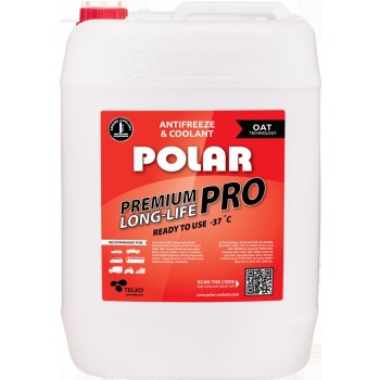 POLAR Antifrīzs Premium Long Life PRO -37*C, G12+, VW TL774-D/F, sarkans 10L