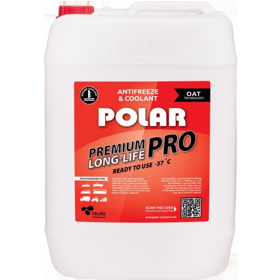 POLAR Antifrīzs Premium Long Life PRO -37*C, G12+, VW TL774-D/F, sarkans 10L