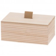 Kaste ar vāku 4Living koka Strīpaina 20x15x10cm