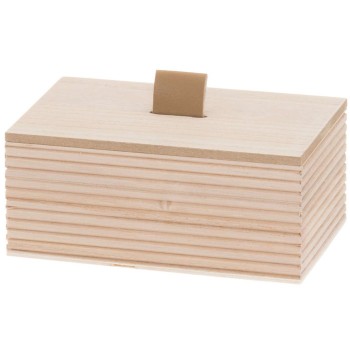 Kaste ar vāku 4Living koka Strīpaina 20x15x10cm