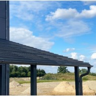 Profilētā polikarbonāta jumta loksnes DIAMOND TILE EFFECT 2,8 mm 0,954x3m, pelēka