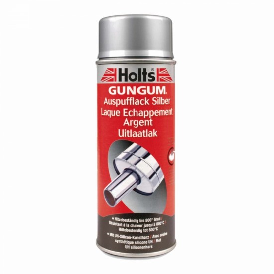 HOLTS GUN GUM karstumizturīga sudraba akrila krāsa 400ml
