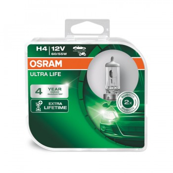 H4 60/55W 12V ULTRA LIFE 2gb.HALOGĒNLAMPA OSRAM