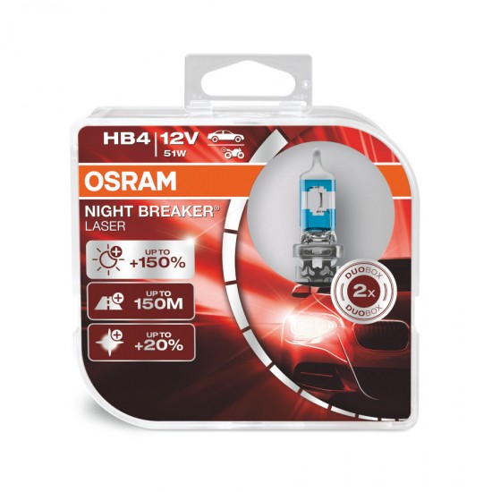 HB4 51W NBL +150% 12V HALOGĒNLAMPA OSRAM 2 GB