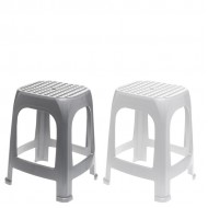 Taburete plastmasas 27x30x46cm pelēka un balta