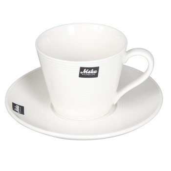 Krūze ar apakštasi Maku porcelāna, rievota