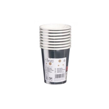 Papīra glāzes Festi sudraba 250ml 8gab.