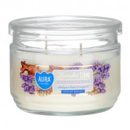 Svece arom. Aura Lavender 30h, ar diviem degļiem