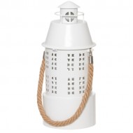 Laterna 4Living Lighthouse 37cm balta ar virvi