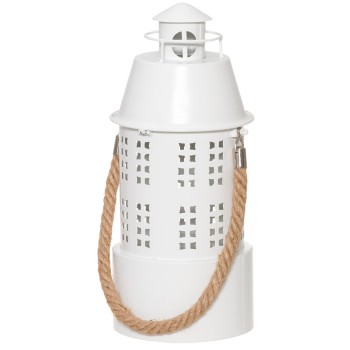 Laterna 4Living Lighthouse 37cm balta ar virvi