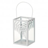 Laterna 4Living Fern balta 14x14x22cm