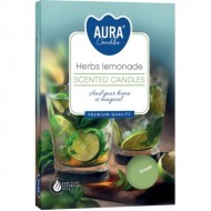 Tējas sveces arom. Aura Herbs lemonade 6gab. 3-4h