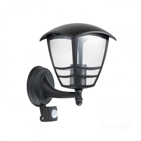 Sensorlampa TEVIO KG E27 melna IP54