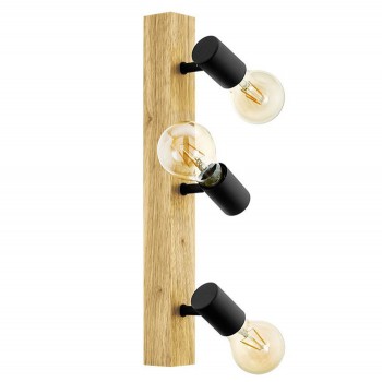 Sp.l.-TOWNSHEND3 3x60W E27 koka/melna