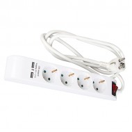 Pagarinātājs 4-vietīgs 1.4m a/z/s/USB 2.1A 3x1.5mm /50