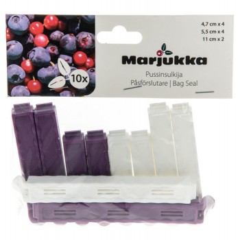 Klipši produktu maisiem Marjukka 10gab. (4.7cm, 7cm, 11cm)