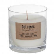 Svece arom. with wooden wick Cut Roses 34h