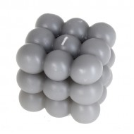 Svece kubs Polar 3x3 pelēka 9.8cm 50h