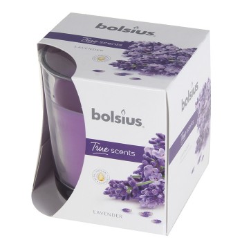 Svece arom.stikla trauc.Bolsius lavanda 9.5cm