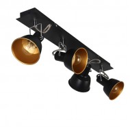 Sp.l.-RAINER 4x40W E14 melna/zelta