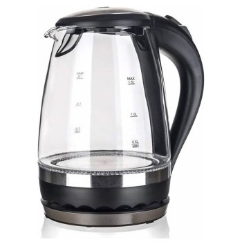 Elektriskā tējkanna Shady 1.5l, 2200W, ar LED, stikla