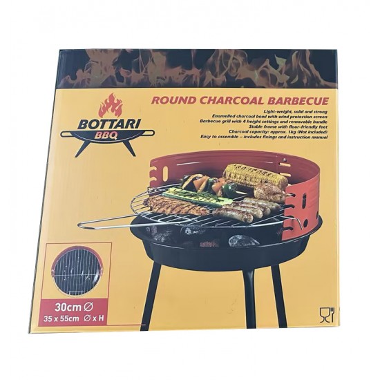 Apaļš ogļu grils 35x55 cm