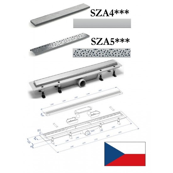 Grīdas ūdens noteka (nerūs.tēr.) SZA4650, 650MM