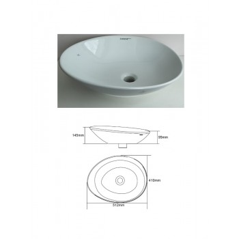 Keramiskā izlietne, 41x51,2cm, balta, GALAXY