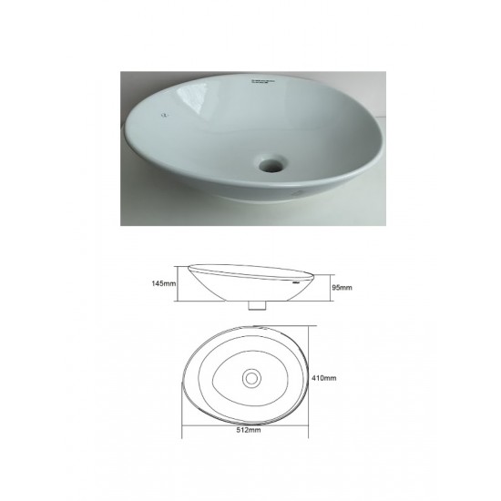 Keramiskā izlietne, 41x51,2cm, balta, GALAXY