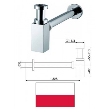 Sifons, 11/4*x32 (hroms) 600-002-00, 11/4X32