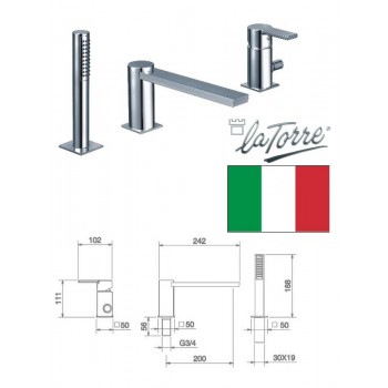 Vannas krāns 3-daļīgs 35045, ITALIA