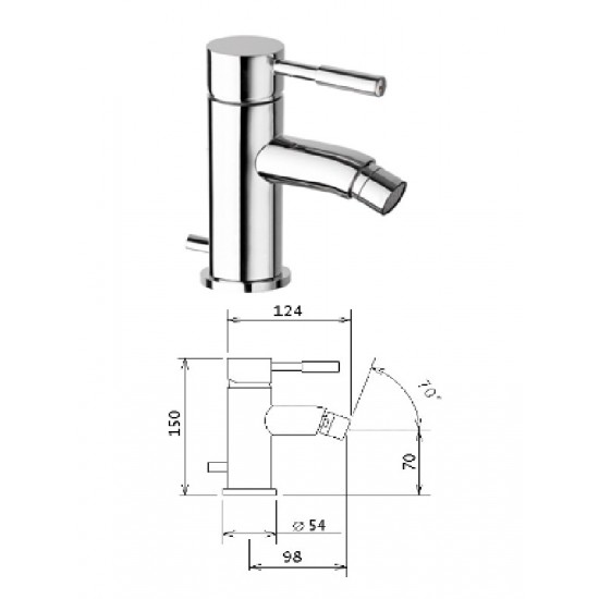 Bidē krāns 12011 TECH HROMS, TECH