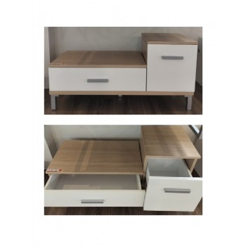 Skapītis ar atvilktnēm 90x15x30,gaišs, SQUARE