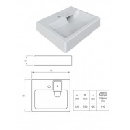 Izlietne virs veļasmašīnas WBX 102 60x50, COMPACTINO