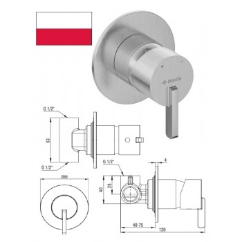 Dušas krāns iebūv.bez pārsl.BQS_F44L, SILIA
