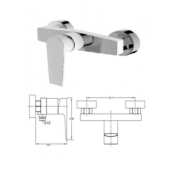 Dušas krāns bez komplekta MG-2640-BH, BĒRZUPE