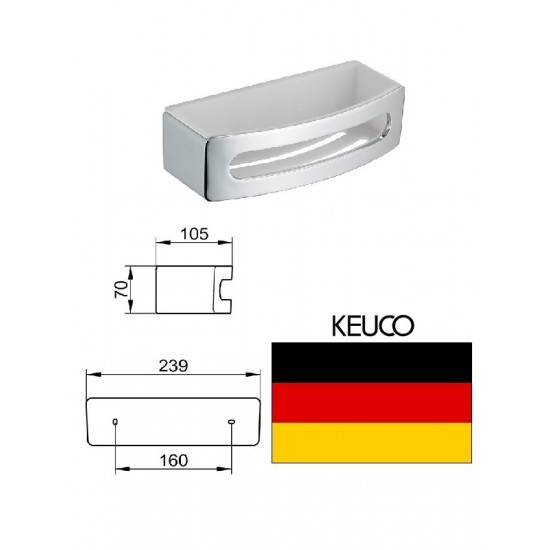 Dušas piederumu turētājs, hroms-balts, ELEGANCE Dušas piederumu turētājs, hroms-balts, ELEGANCE