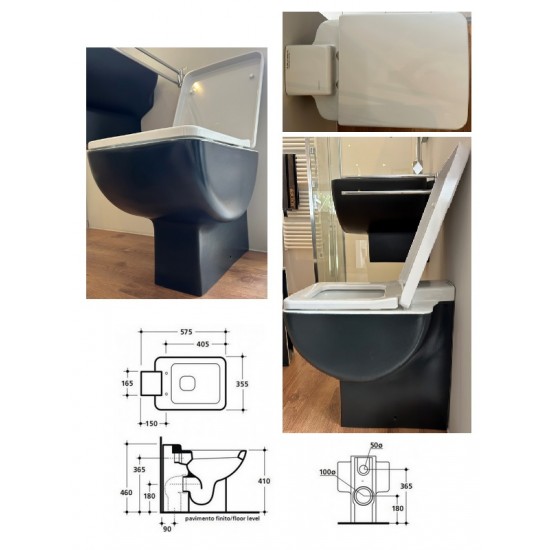 WC sēdpods ar vāku/stipr.balts+melns, PELICAN