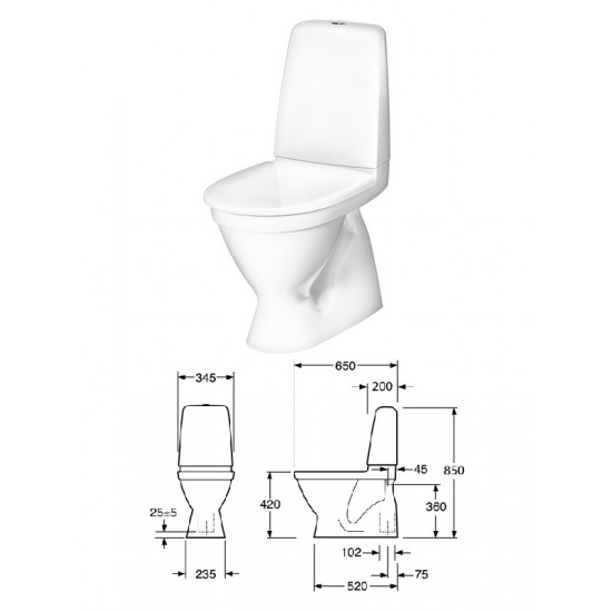 WC kompaktpods WC2/4,vert, plānais vāks, OCEANIC