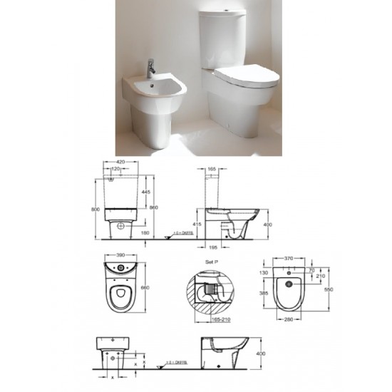 Bidē pods (grīdas), balts 230900-000, FLOW