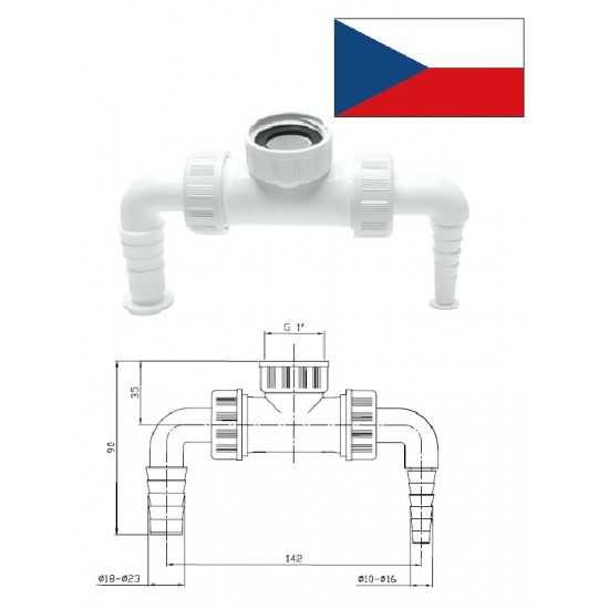 Sifons veļas maš.10-16/2x18-23 EPT4300, DN32 IV